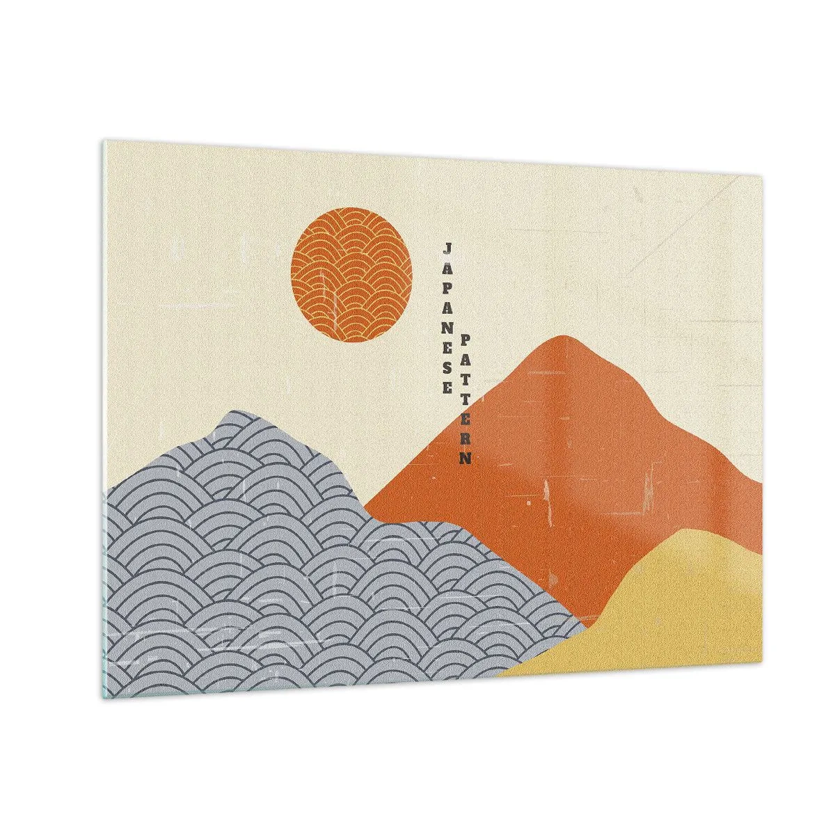 Schilderen op glas - Afbeeldingen met Japanse berg- en zonpatronen - 70x50cm - In de Japanse spirit - Moderne wanddecoratie voor woonkamer en slaapkamer ARTTOR