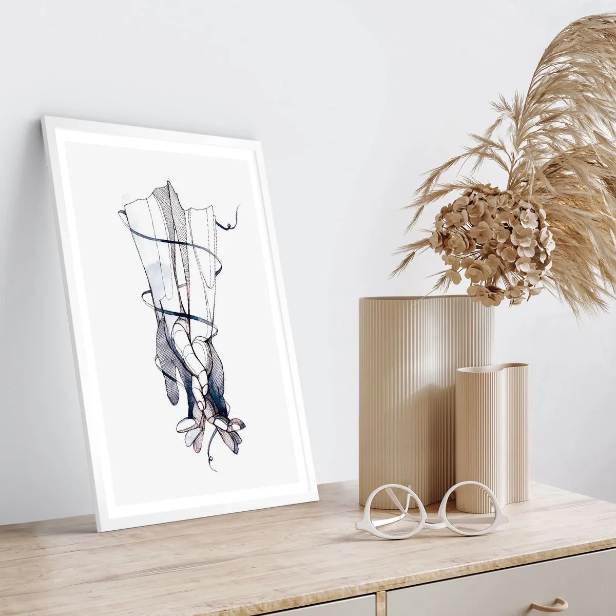 Poster in een witte lijst - Touch-studie - 30x40 cm