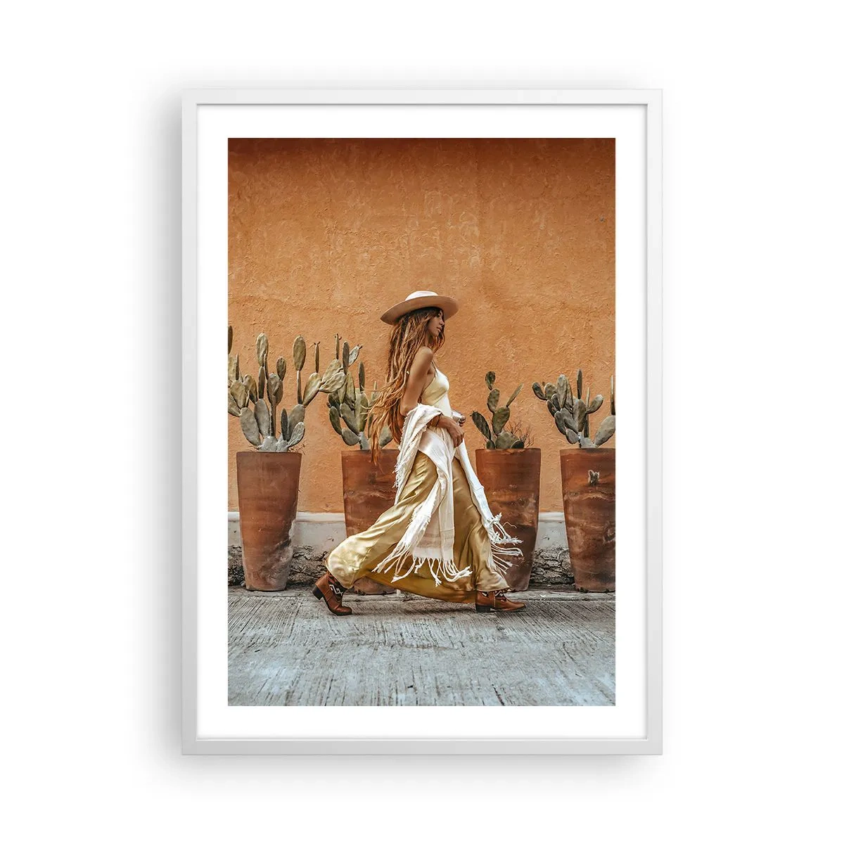 Poster in een witte lijst - Hippie-stijl - 50x70 cm