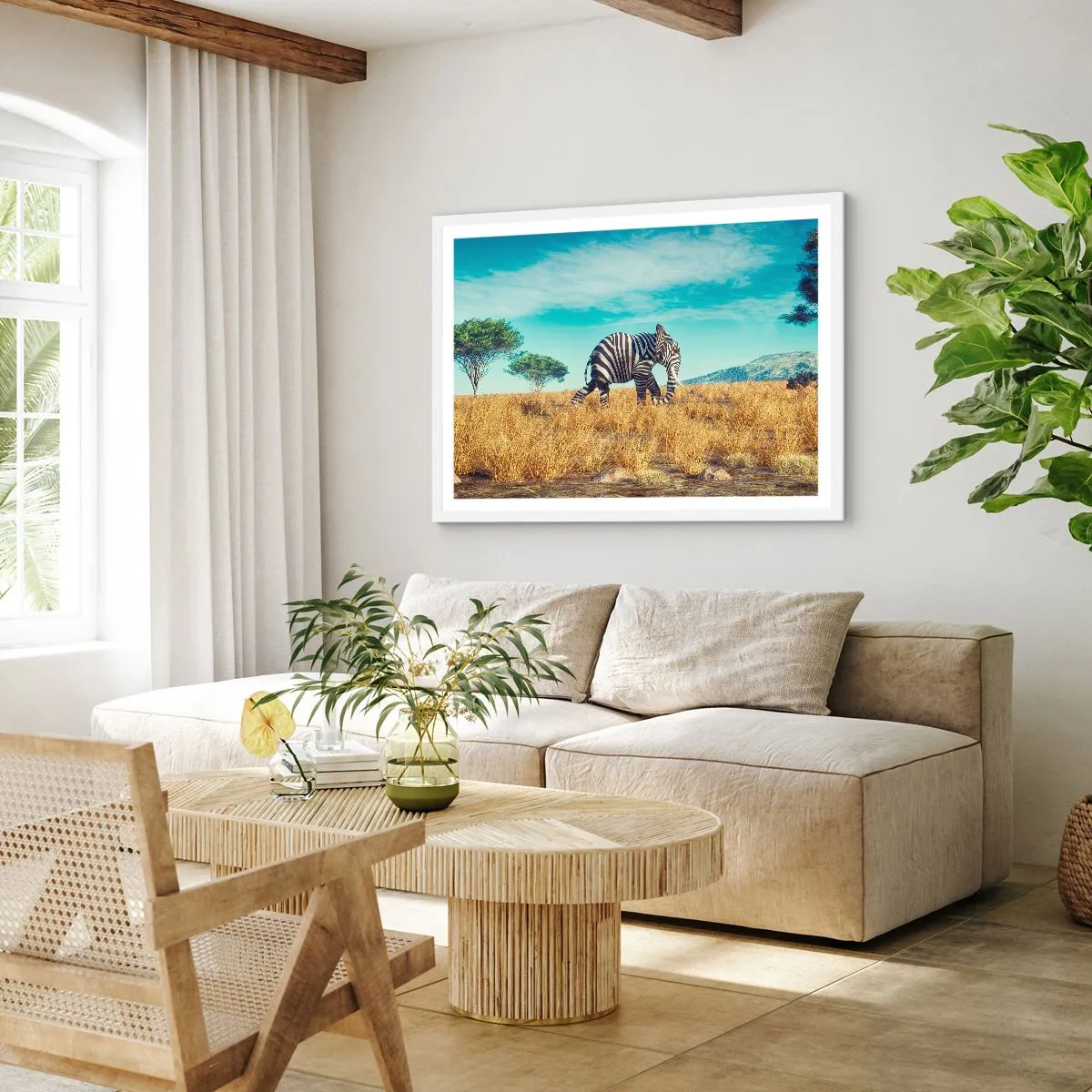 Poster in een witte lijst - Grijs is niet meer in de mode - 100x70 cm