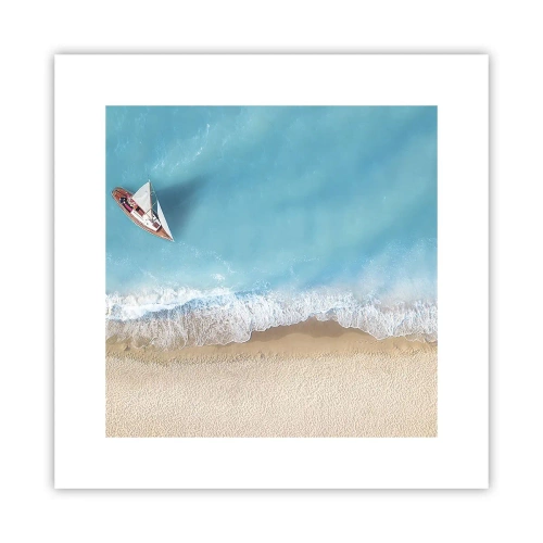 Poster - Op de grens van blauw en goud - 30x30 cm