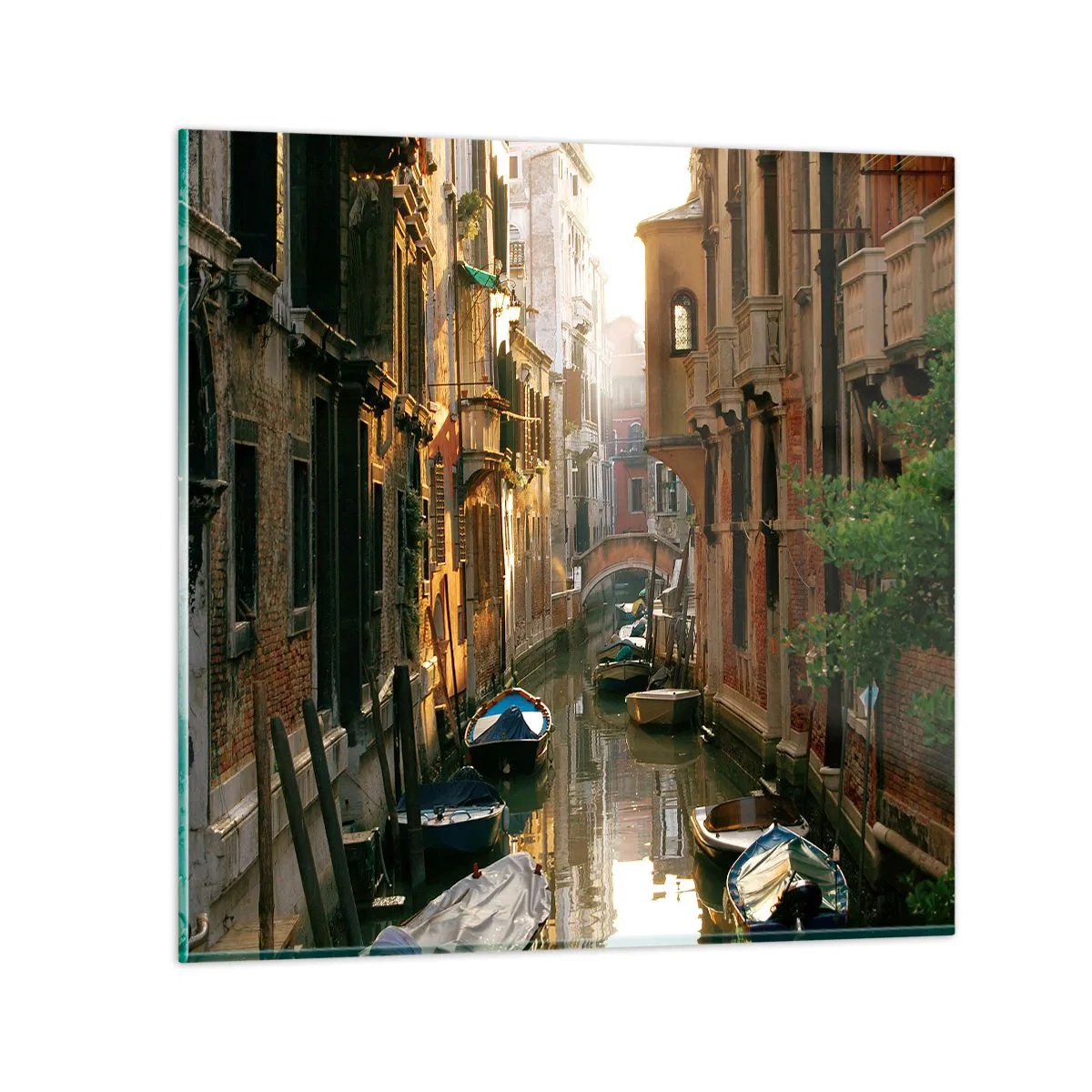 Schilderen op glas - In een Venetiaans steegje - 30x30 cm