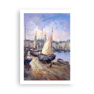 Poster - Een stad aan de baai - 50x70 cm