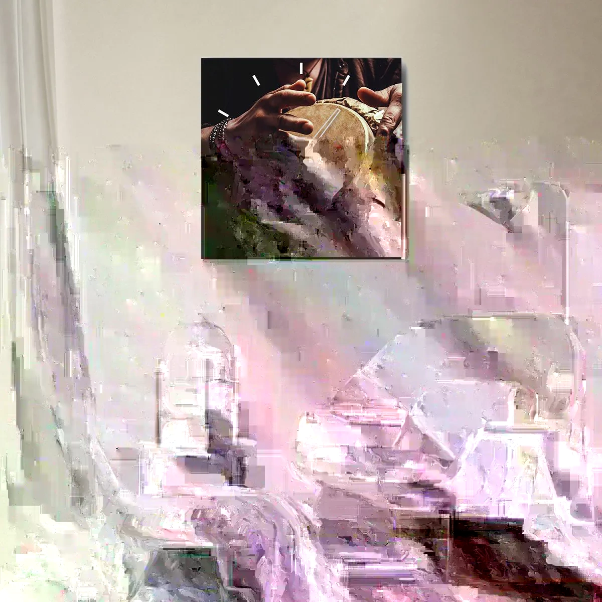 Wandklok - Klok - Op het ritme van het hart - 40x40 cm