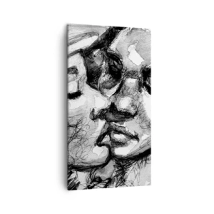 Schilderen op canvas - Een teder moment - 45x80 cm