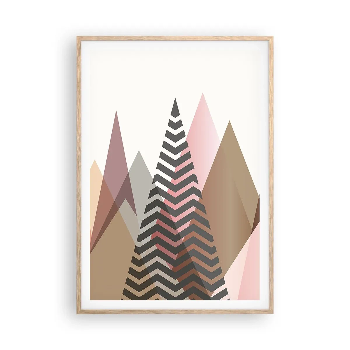 Een poster in een licht eiken lijst - Piramidaal uitzicht - 70x100 cm
