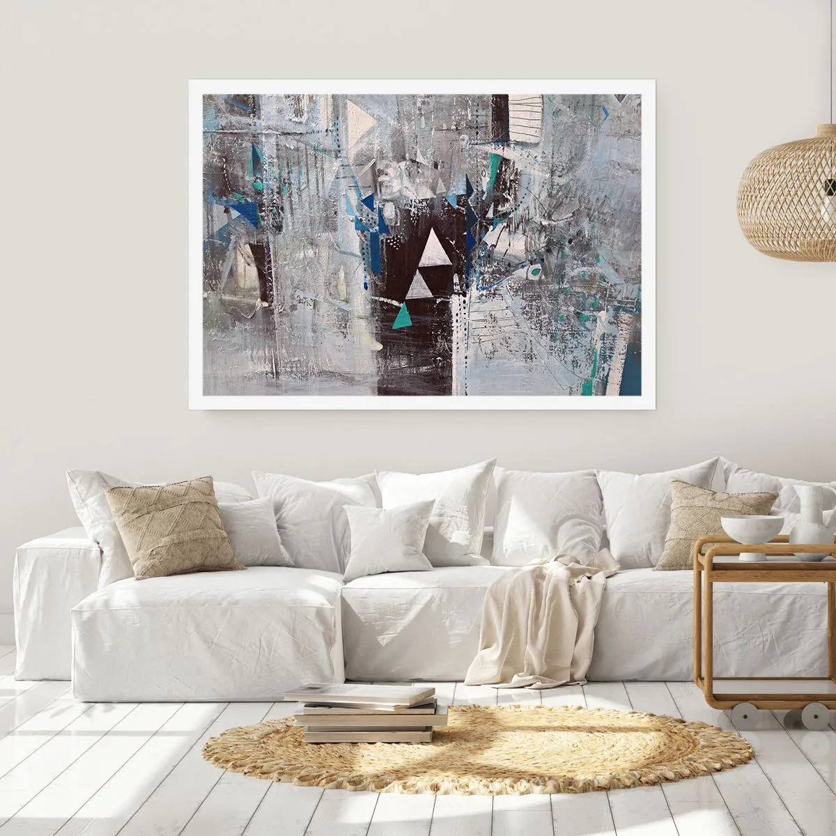 Poster - Overschrijvende volgorde van driehoeken - 91x61 cm