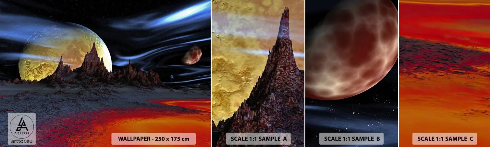 Fotobehang Staaltje Standard Eco - Onbekende wereld - Abstractie, Kosmos, 3D - 100x30 cm