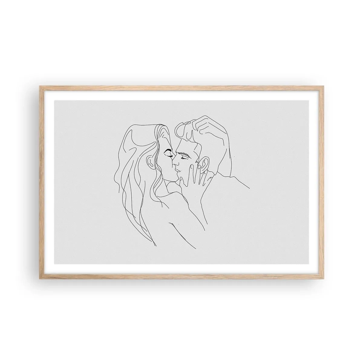 Een poster in een licht eiken lijst - Dezelfde regel - 91x61 cm