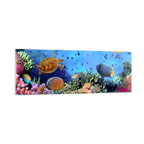 Schilderen op glas - En wat weten we over het leven... - 90x30 cm