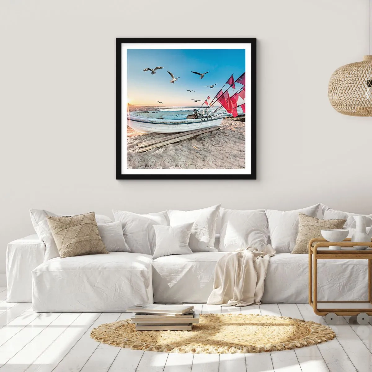 Poster in een zwarte lijst - Een welverdiende rust - 50x50 cm