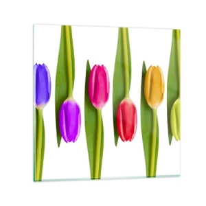 Schilderen op glas - Regenboog compositie - 60x60 cm