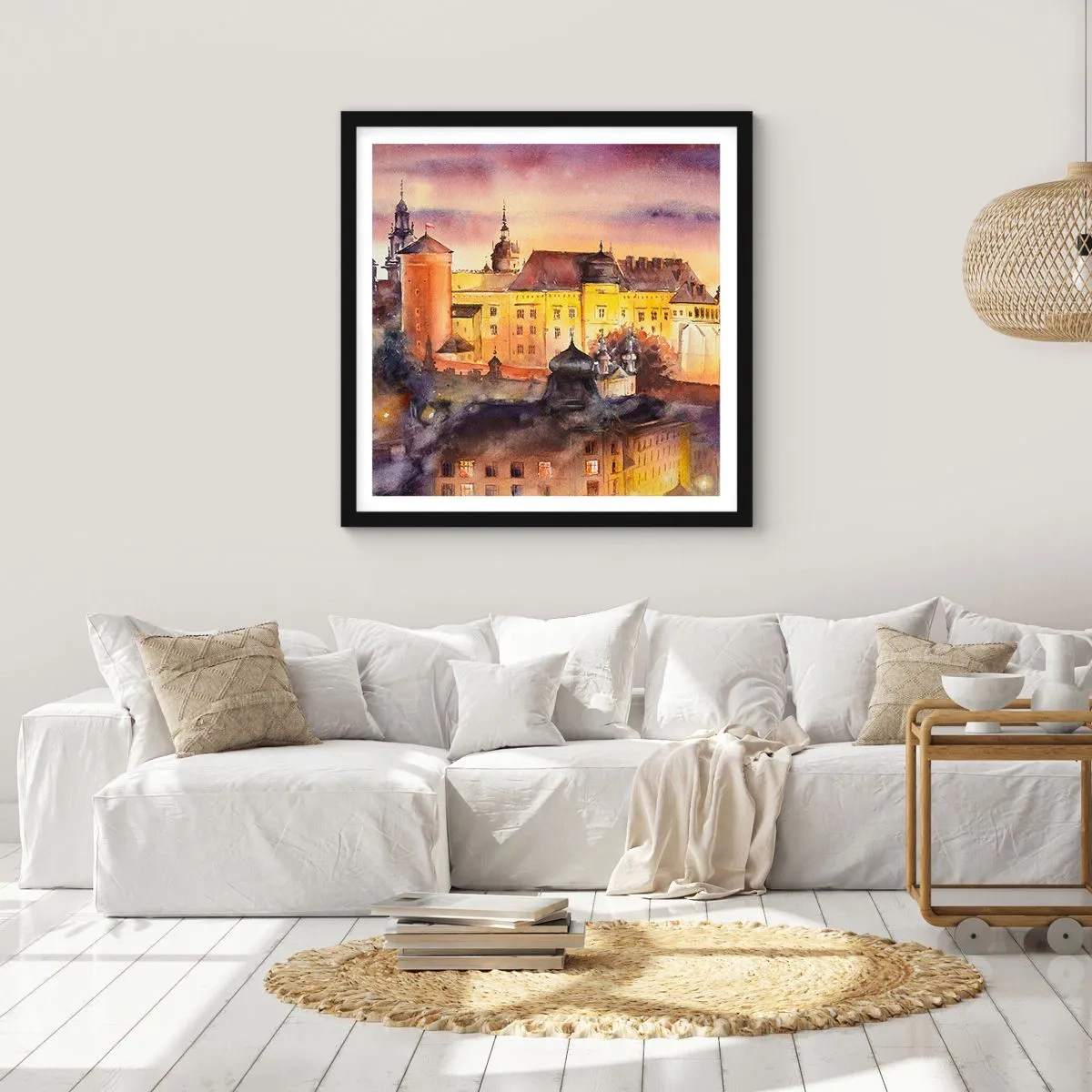 Poster in een zwarte lijst - Geschiedenis en sprookje - 40x40 cm