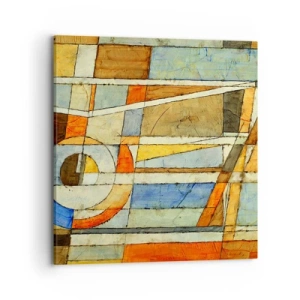 Schilderen op canvas - Kubisme op de bouwplaats - 70x70 cm