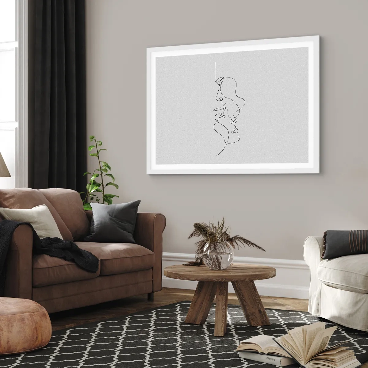 Poster in een witte lijst - De hitte van bittere verlangens - 40x30 cm