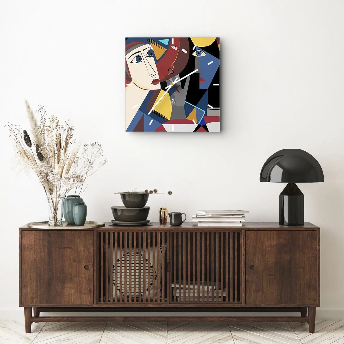 Wandklok - Klok - Een gesprek tussen kubisten - 30x30 cm