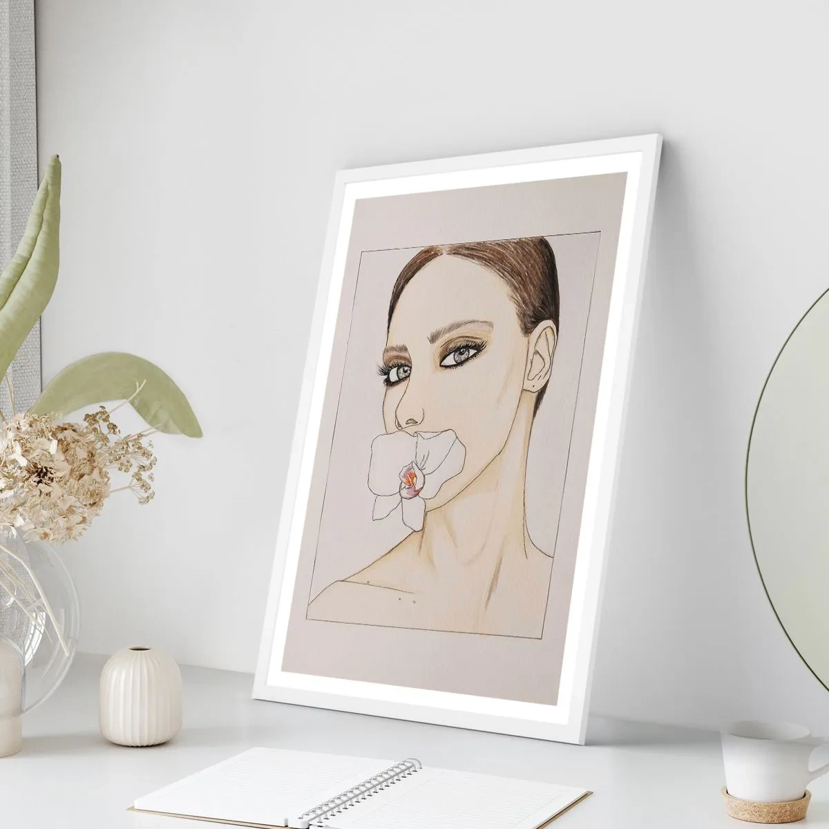 Poster in een witte lijst - Een symbool van elegantie en schoonheid - 40x50 cm