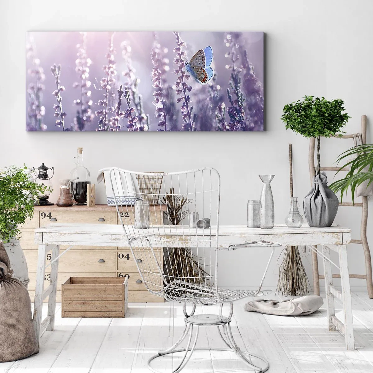 Schilderen op canvas - Vlinder kus - 160x50 cm