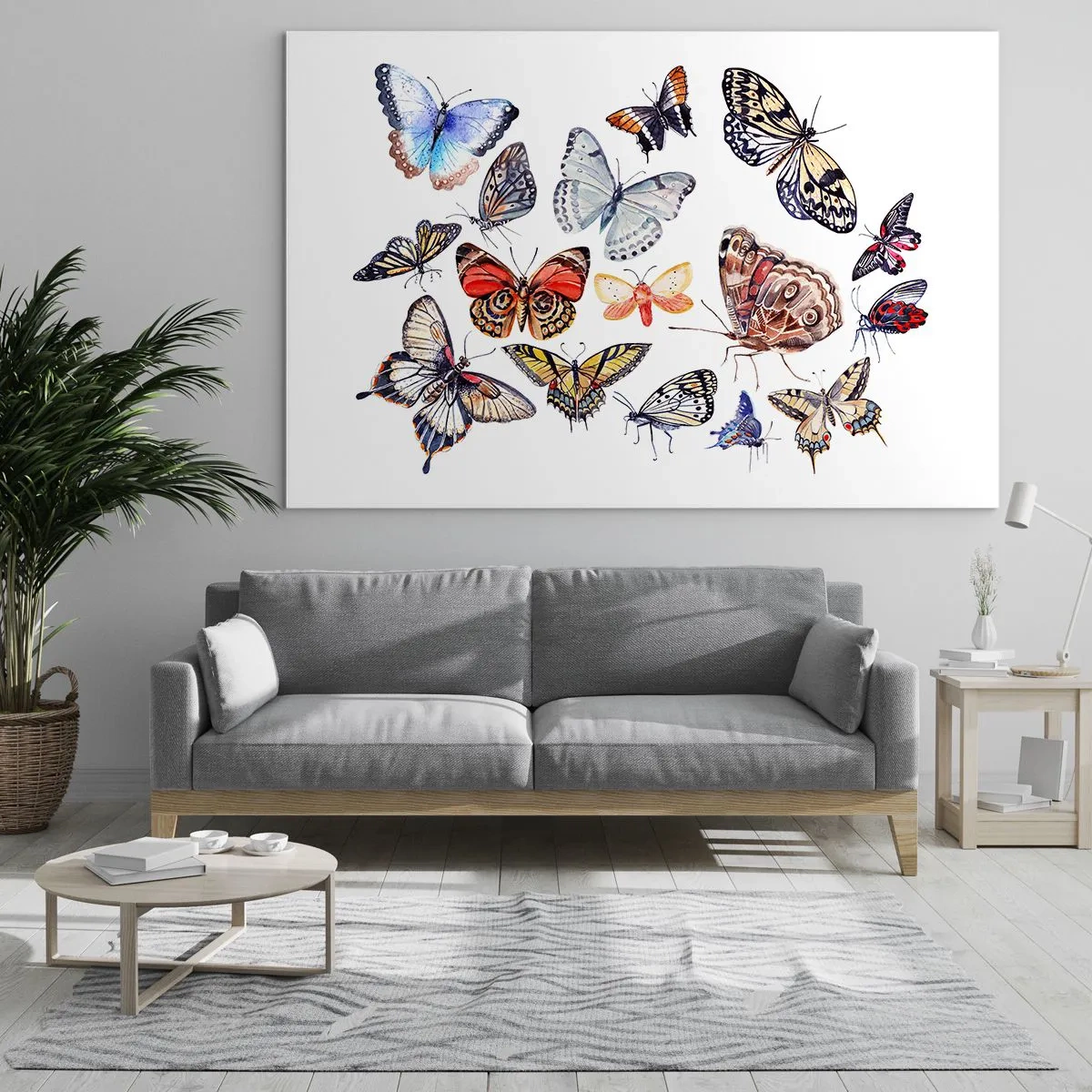 Schilderen op glas - Kanten, kleurrijke zwerm - 120x80 cm