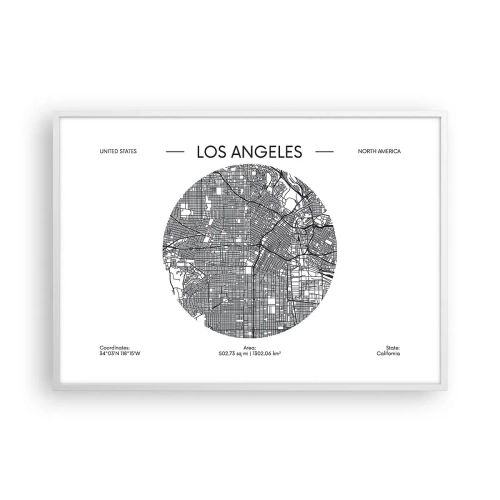Poster in een witte lijst - Anatomie van Los Angeles - 100x70 cm