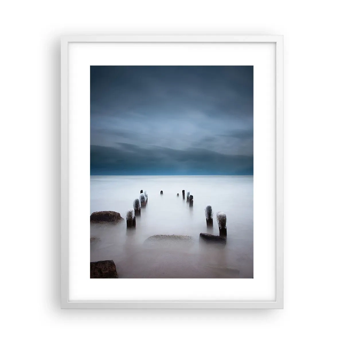 Poster in een witte lijst - Peinzend meer - 40x50 cm