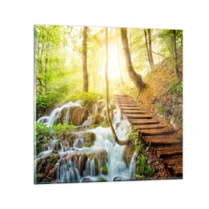 Schilderen op glas - Een felbegeerde koelte - 30x30 cm