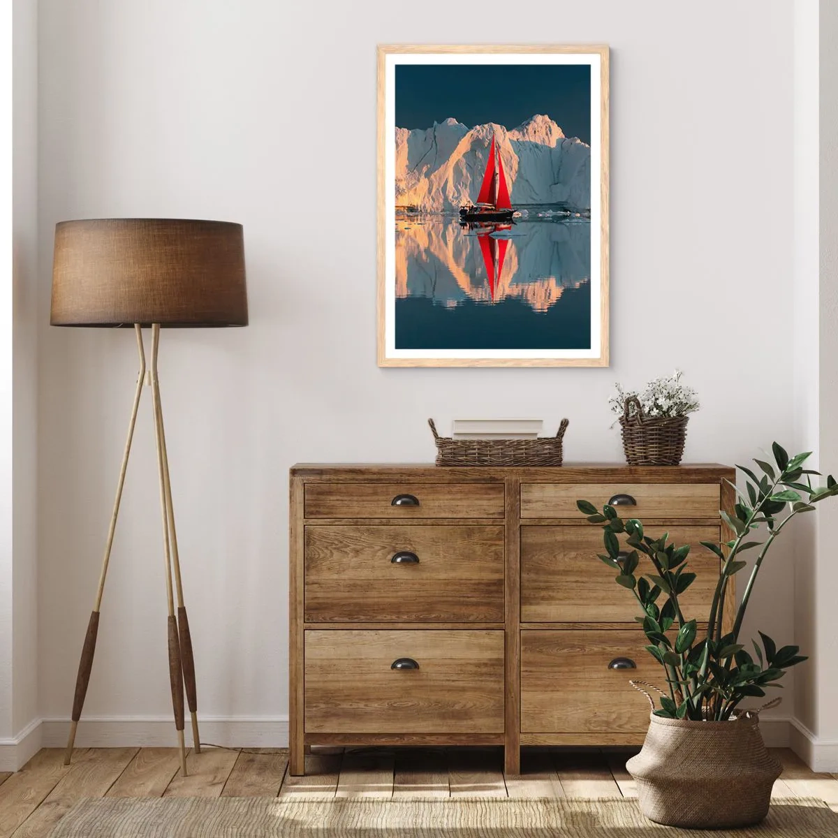 Een poster in een licht eiken lijst - Aan de rand van de wereld - 50x70 cm