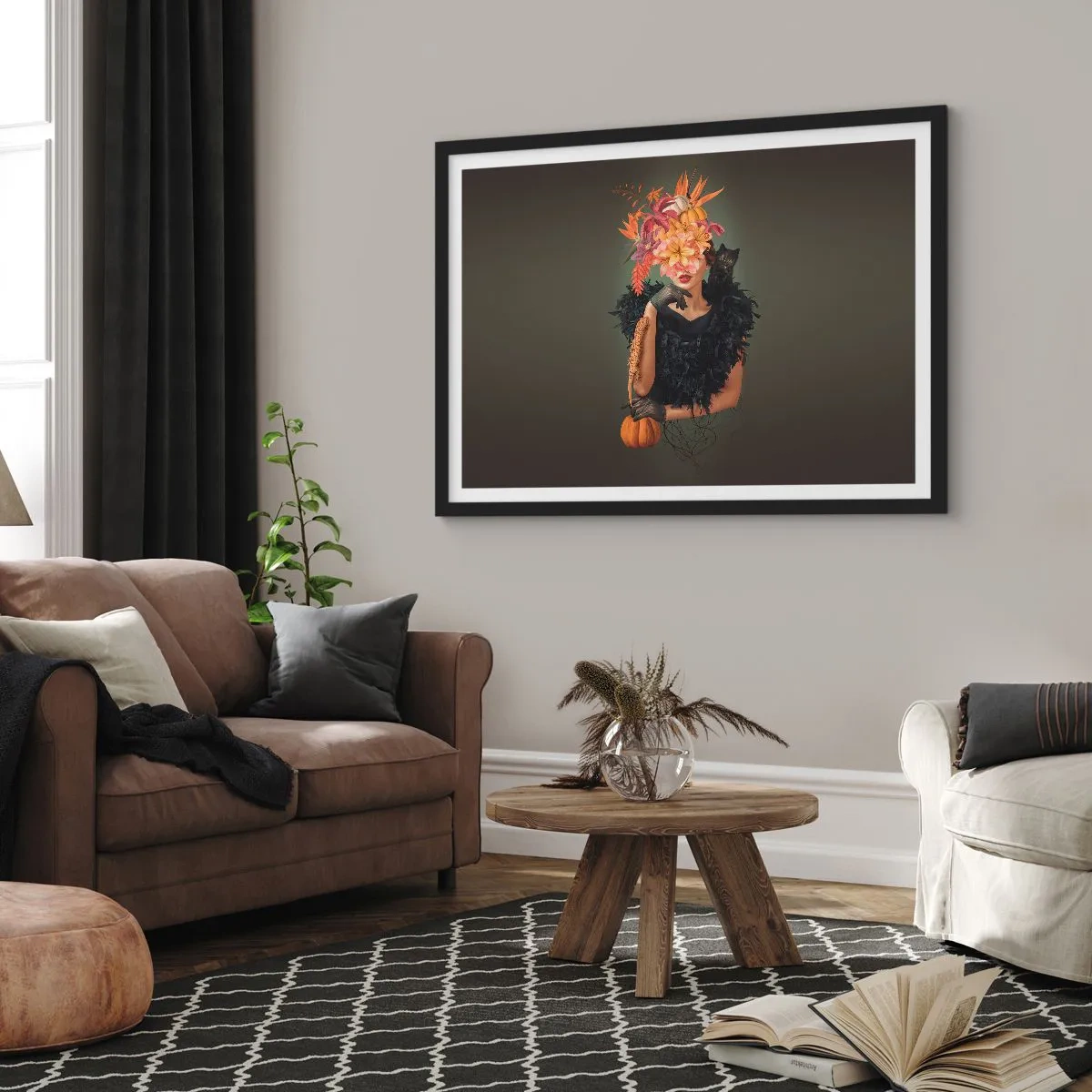 Poster in een zwarte lijst - De spreuk van een heks - 100x70 cm