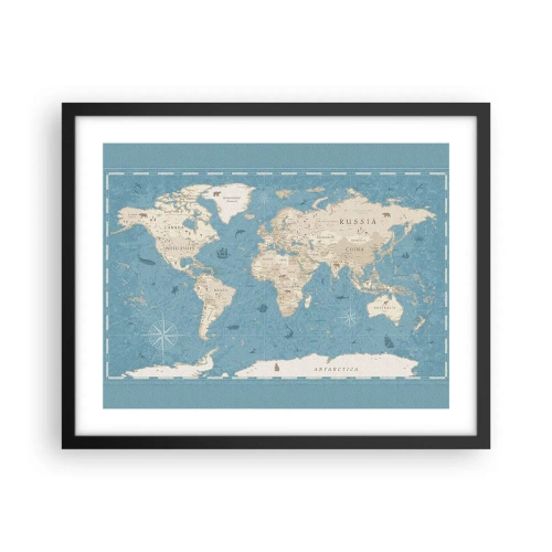 Poster in een zwarte lijst - De wereld binnen handbereik - 50x40 cm