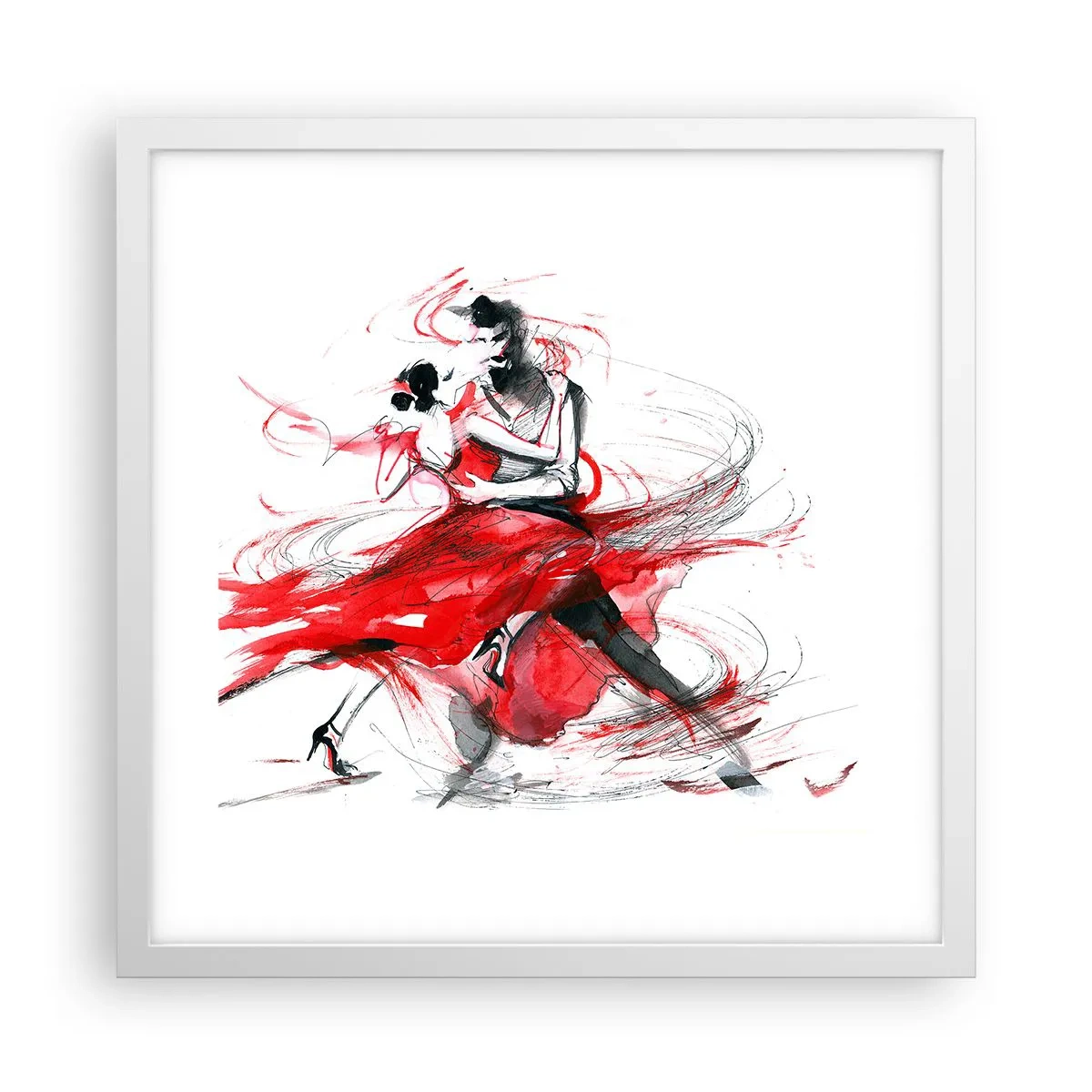 Poster in een witte lijst - Tango - het ritme van passie - 40x40 cm