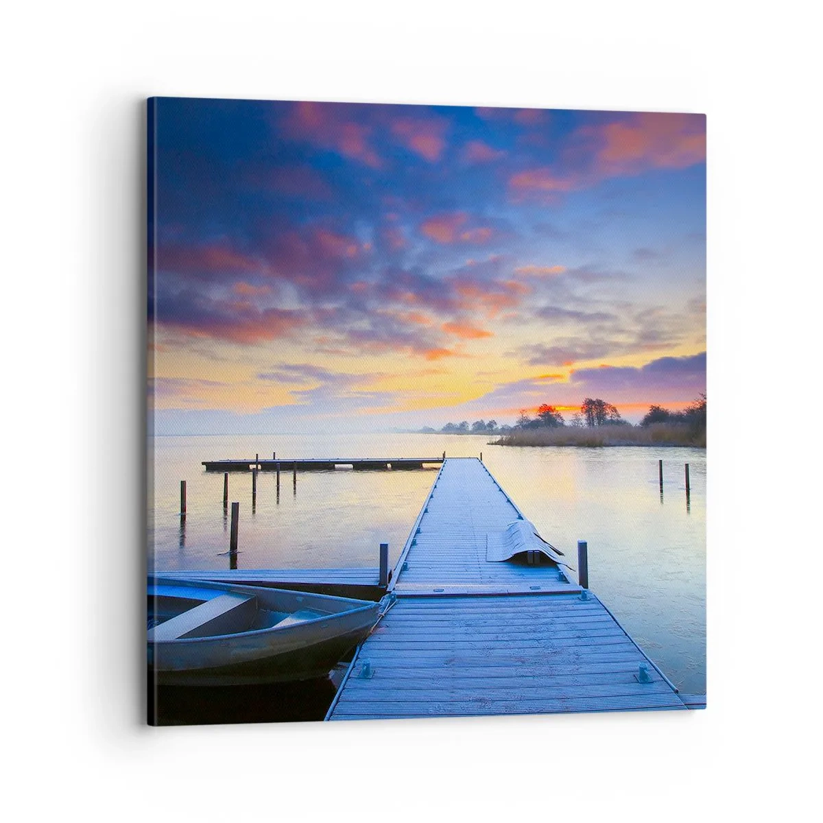 Schilderen op canvas - Violet-gouden kalmte - 70x70 cm