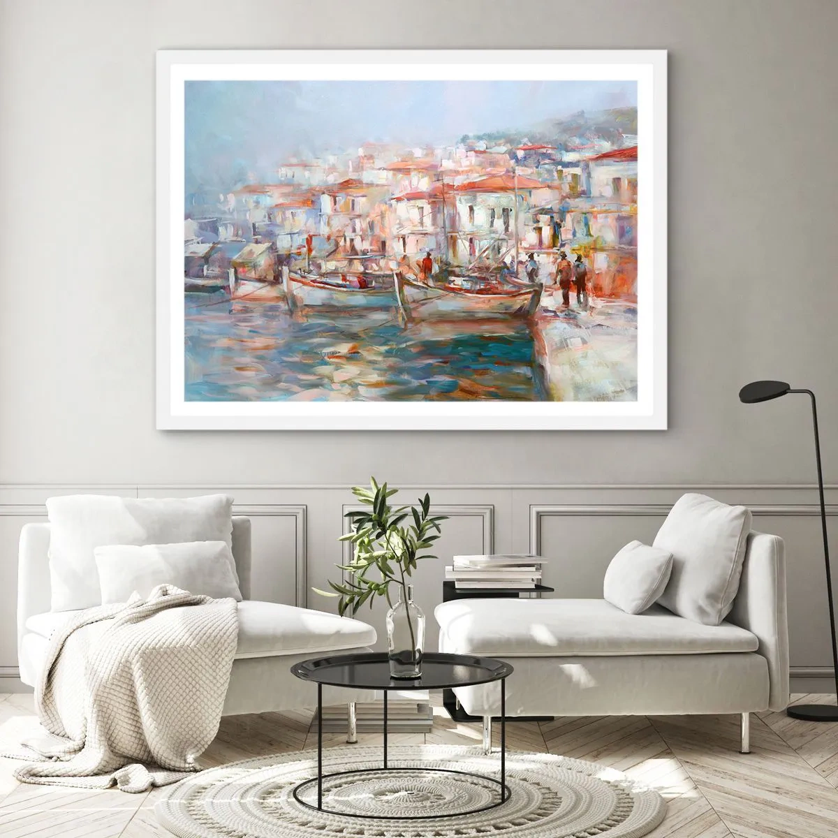 Poster in een witte lijst - Pastel vakantie - 40x30 cm