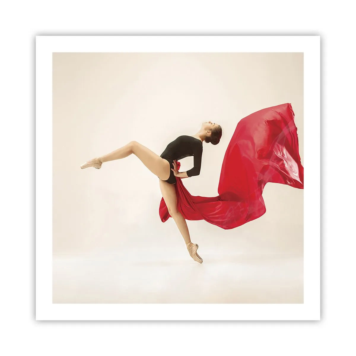 Poster - rood en zwart - 60x60 cm