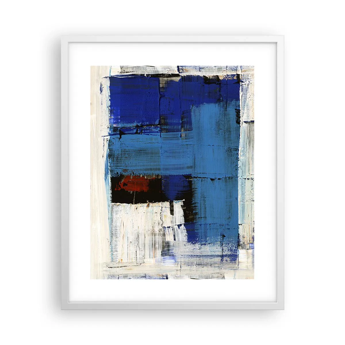 Poster in een witte lijst - Het geheim van blauw - 40x50 cm