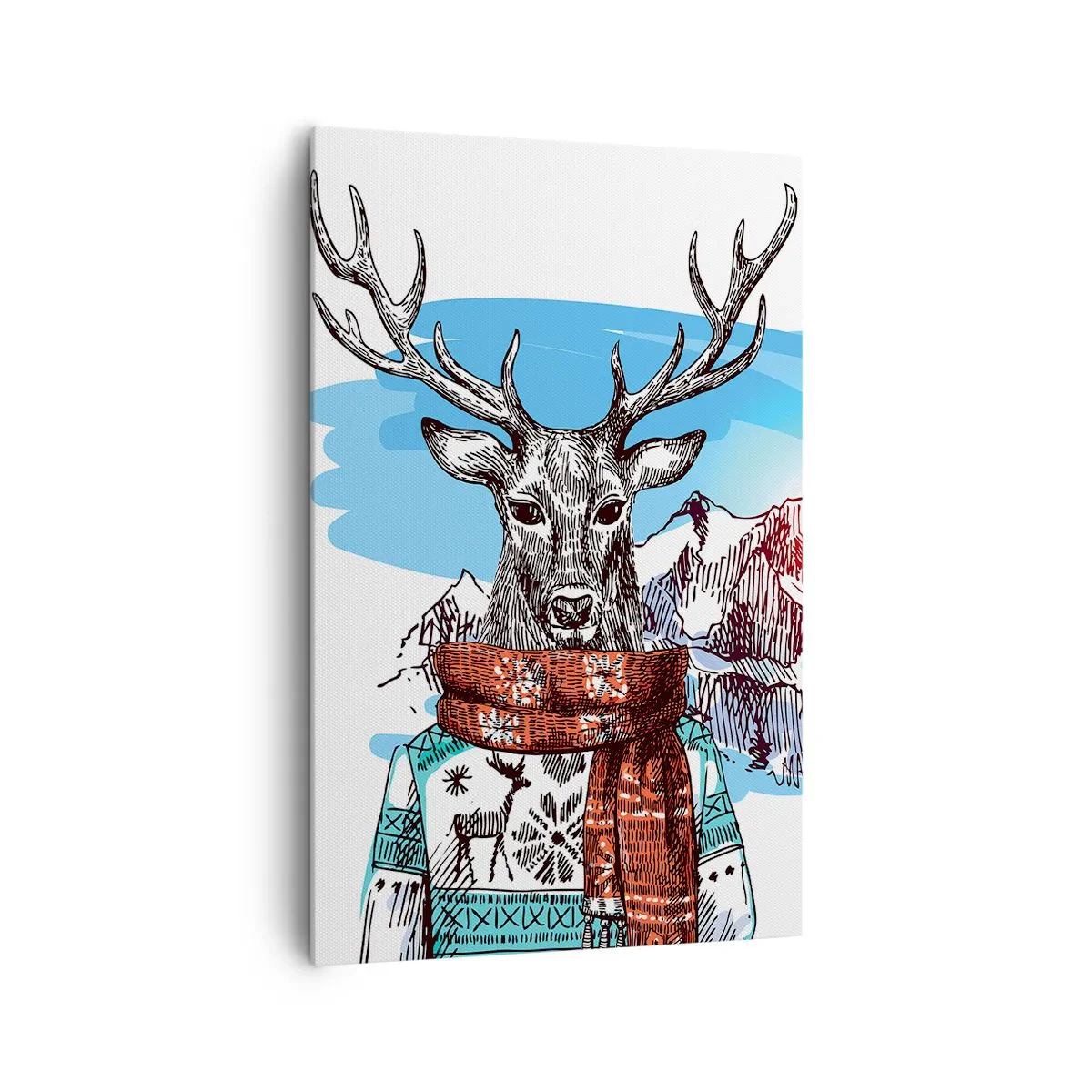 Schilderen op canvas - Zelfs een hert bevriest niet - 80x120 cm