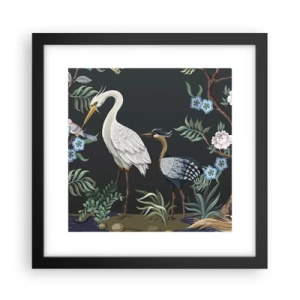 Poster in een zwarte lijst - Vogelparade - 30x30 cm