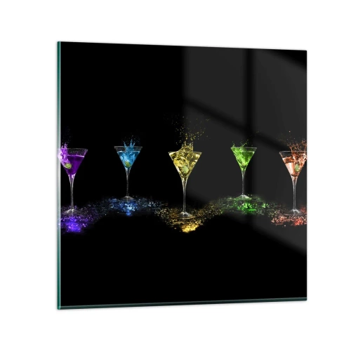 Schilderen op glas - Kleuren van vreugde in kristalglas - 30x30 cm