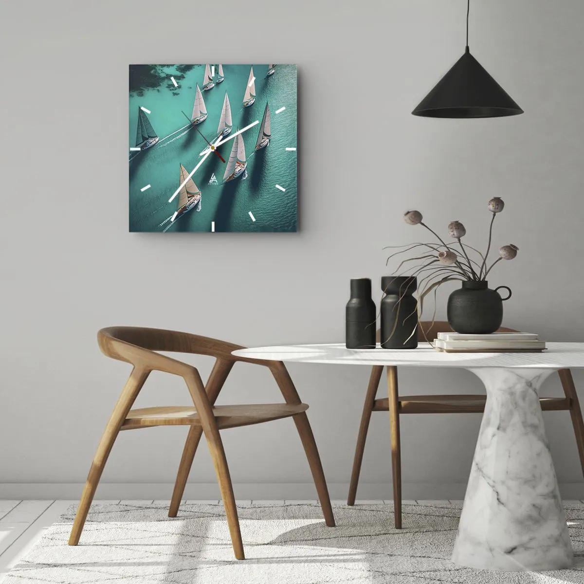 Wandklok - Klok - In een wedstrijd met de wind - 30x30 cm