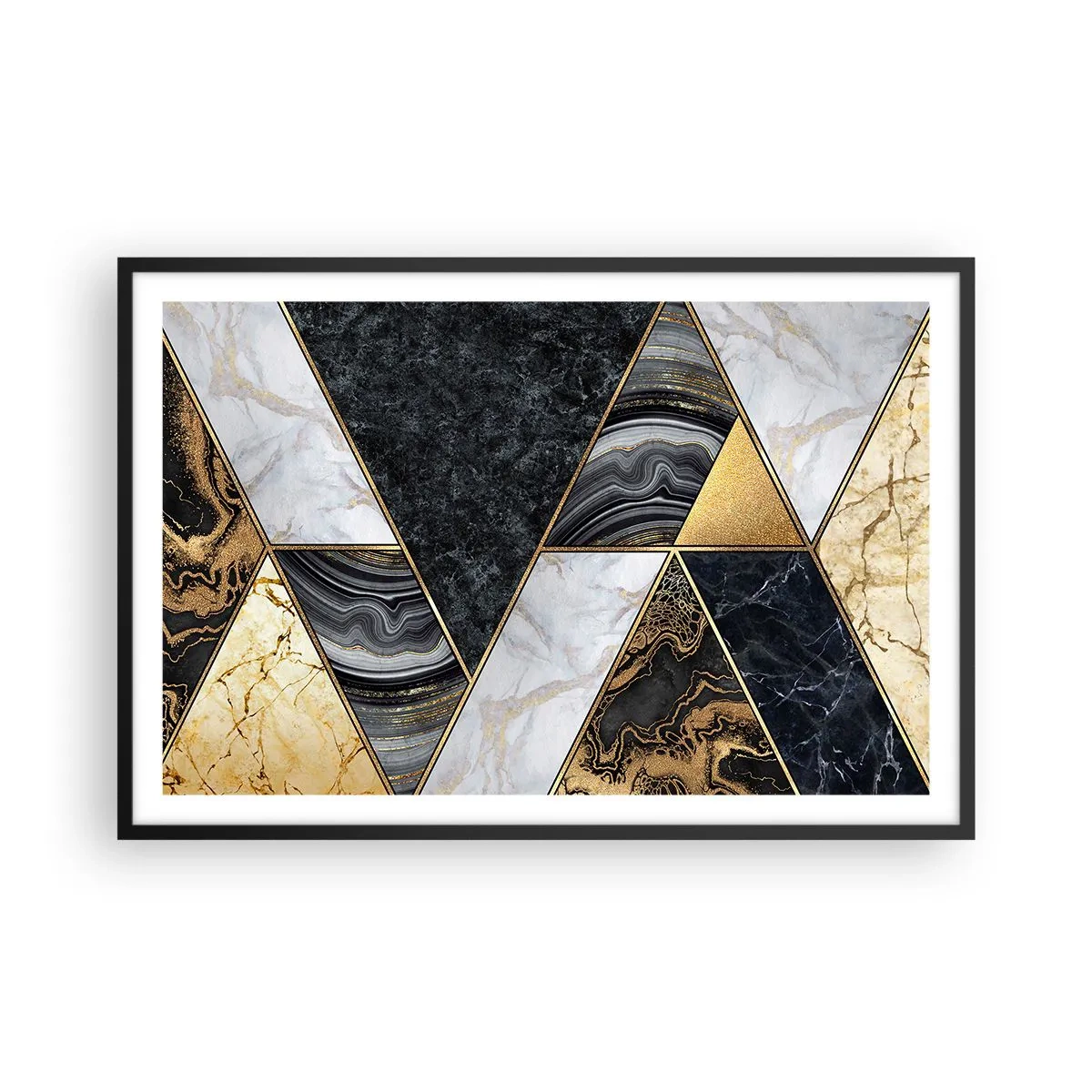 Poster in een zwarte lijst - Steen bij steen - 91x61 cm
