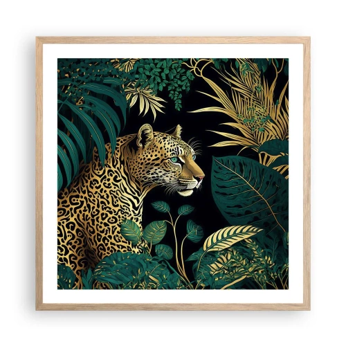 Een poster in een licht eiken lijst - Een gastheer in de jungle - 60x60 cm