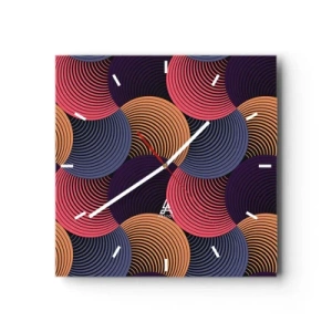 Wandklok - Klok - In een cirkelvormig ritme - 40x40 cm