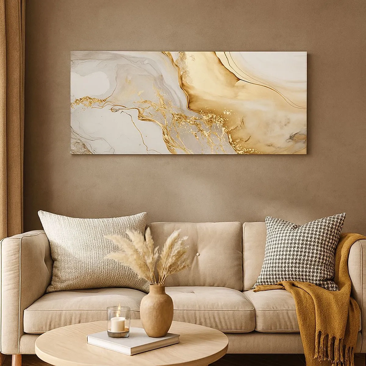 Schilderen op canvas - Abstractie: schoonheid en goedheid - 100x40 cm