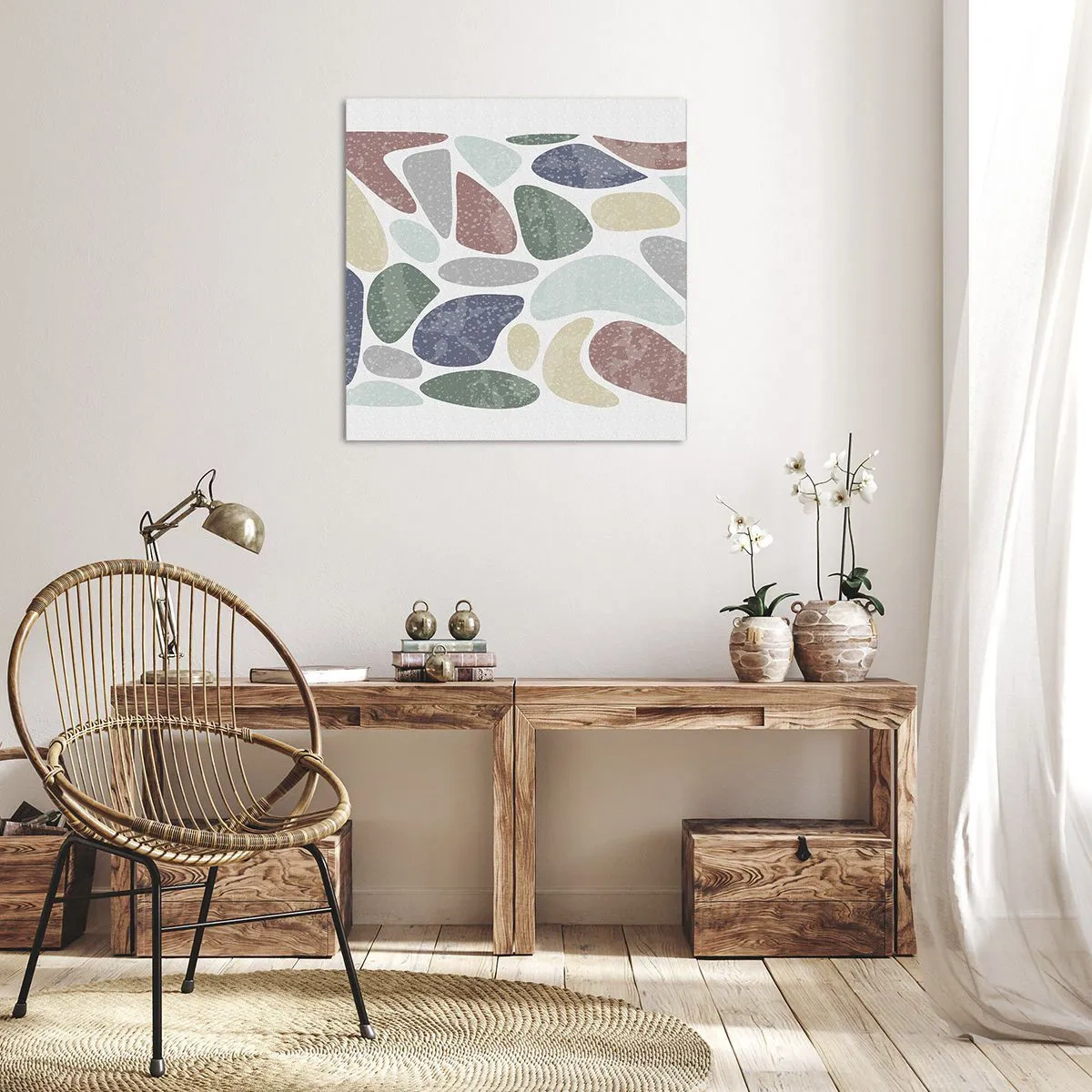 Schilderen op canvas - Een mozaïek van poederkleuren - 50x50 cm