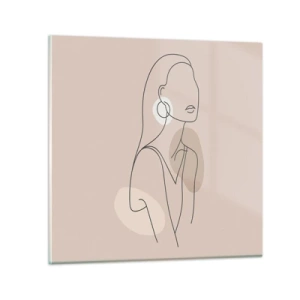 Schilderen op glas - meisjesachtig icoon - 30x30 cm
