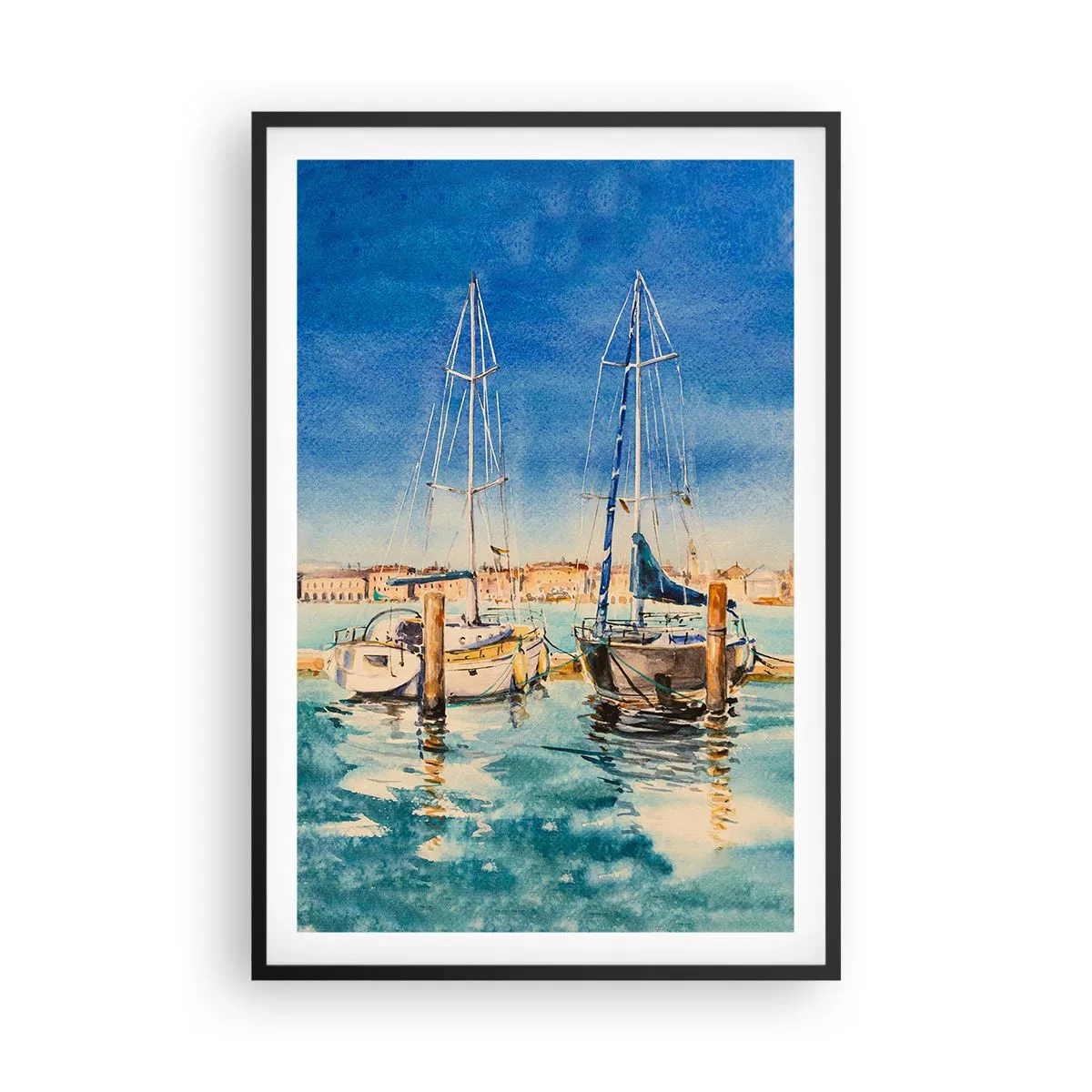 Poster in een zwarte lijst - Zonnige lagune - 61x91 cm