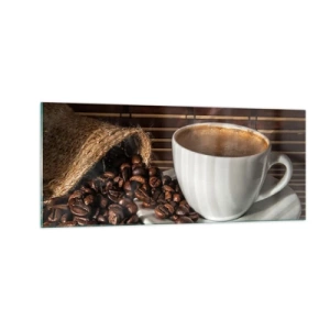 Schilderen op glas - De zwartheid van steenkool, de helderheid van barnsteen - 100x40 cm