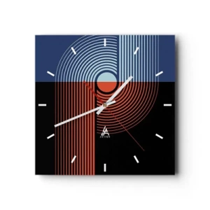 Wandklok - Klok - In een geometrische omhelzing - 30x30 cm