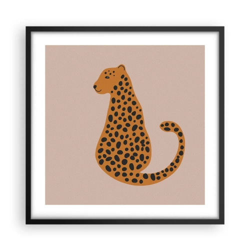 Poster in een zwarte lijst - Luipaardprint is een modieus print - 50x50 cm