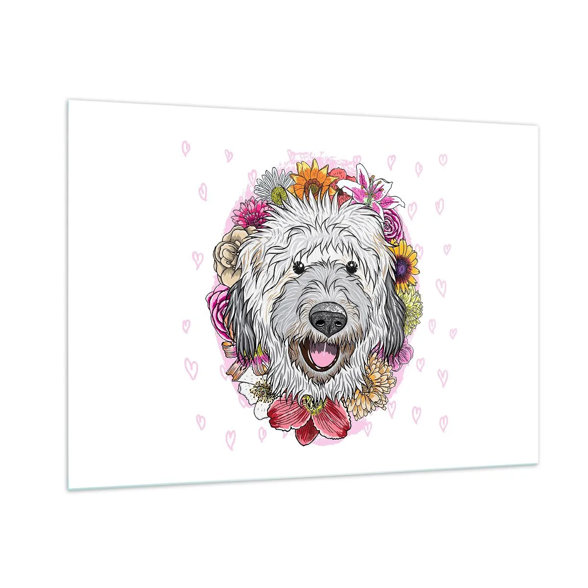 Schilderen op glas - Puppy vreugde - 100x70 cm
