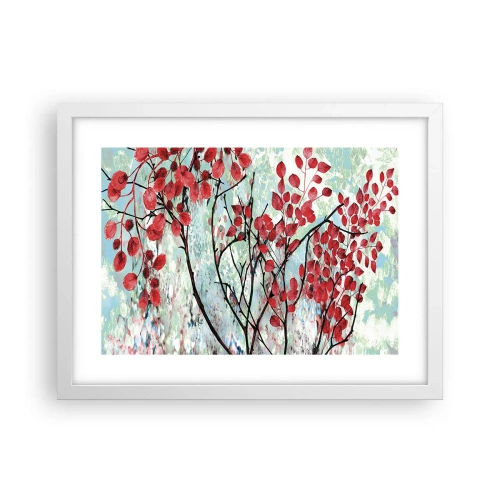 Poster in een witte lijst - Boom in scharlaken - 40x30 cm